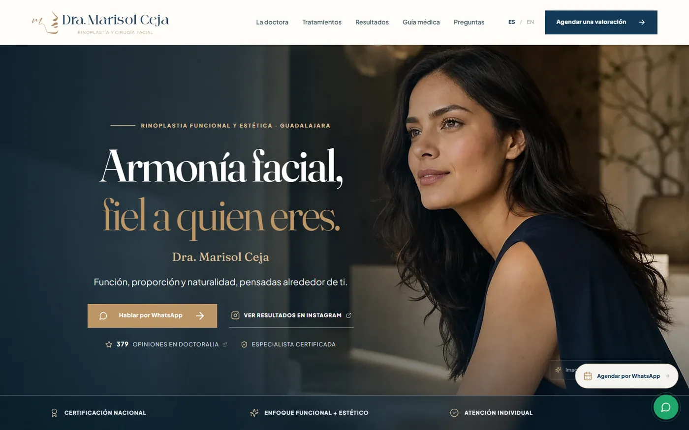 Dra. Marisol Ceja rhinoplasty website