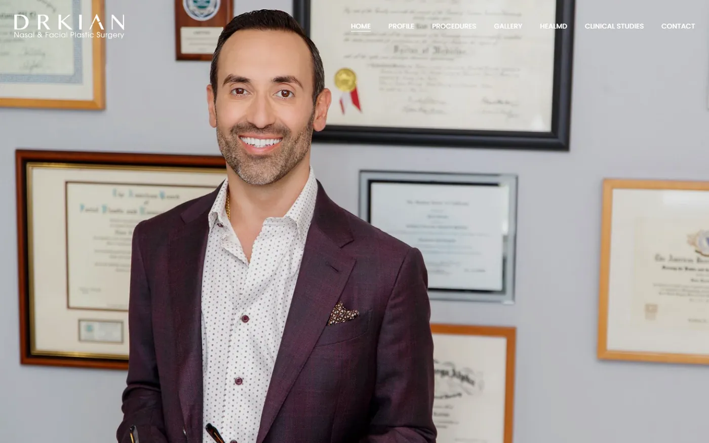 Dr. Kian Karimi facial plastic surgery website
