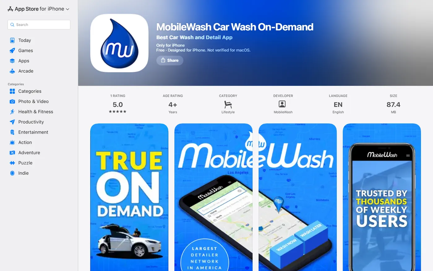 MobileWash car wash app on the App Store